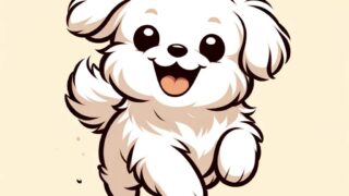 ミックス犬チワマルの楽しそうなイラスト